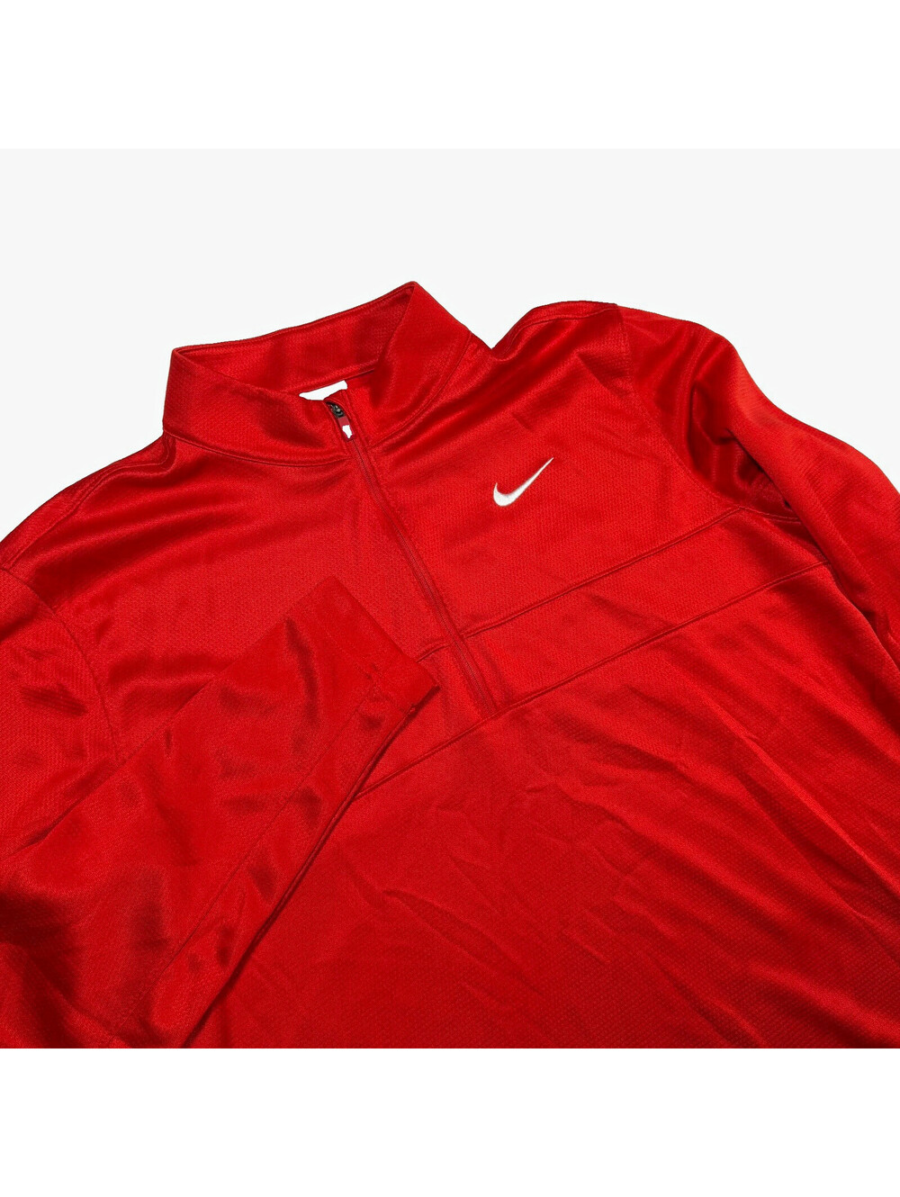 Nike Dri-FIT Men's Red 1/4 Zip Mock Neck Long Sleeve Pullover Solid M